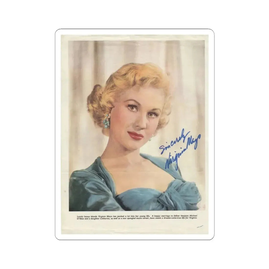 Virginia Mayo #186 (Vintage Female Icon) STICKER Vinyl Kiss-Cut Decal 3 Inch White - The Sticker Space