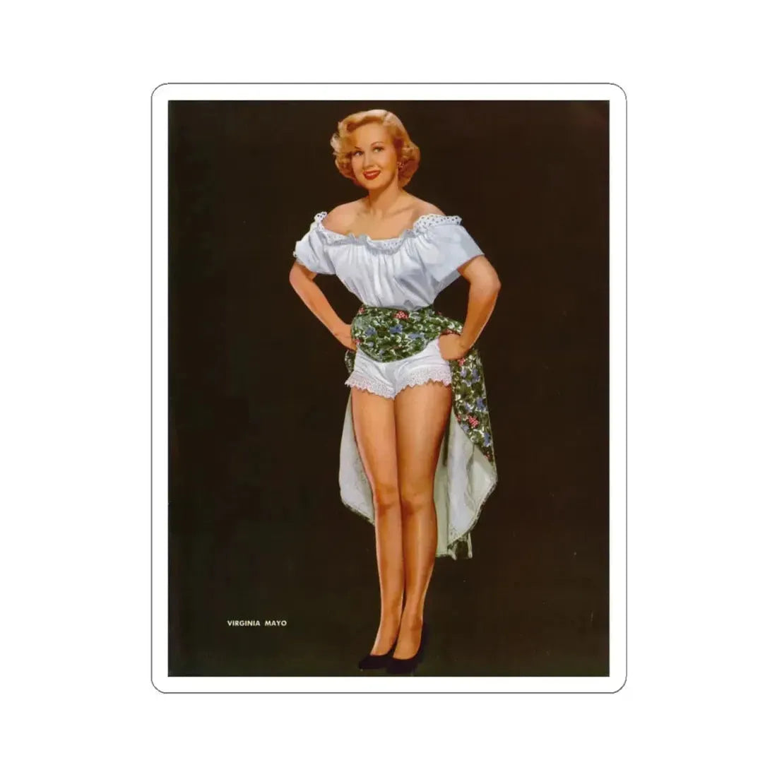 Virginia Mayo #222 - Photoplay Pin-Ups Magazine Issue #01 (Vintage Female Icon) STICKER Vinyl Kiss-Cut Decal 4 Inch White - The Sticker Space