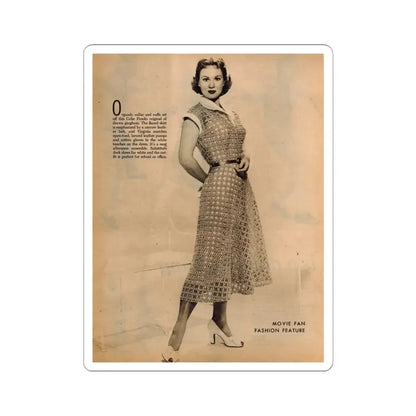 Virginia Mayo #229 - 1 Full Page Fashion Photo & Caption from Movie Fan Magazine Circa Late 40's or 50's (Vintage Female Icon) STICKER Vinyl Kiss-Cut Decal 3 Inch White - The Sticker Space