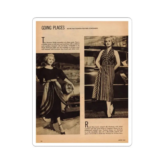 Virginia Mayo #231 - 1 Page, 2 Medium Sized B&W Photos & 2 Short Articles (Vintage Female Icon) STICKER Vinyl Kiss-Cut Decal 2 Inch White - The Sticker Space