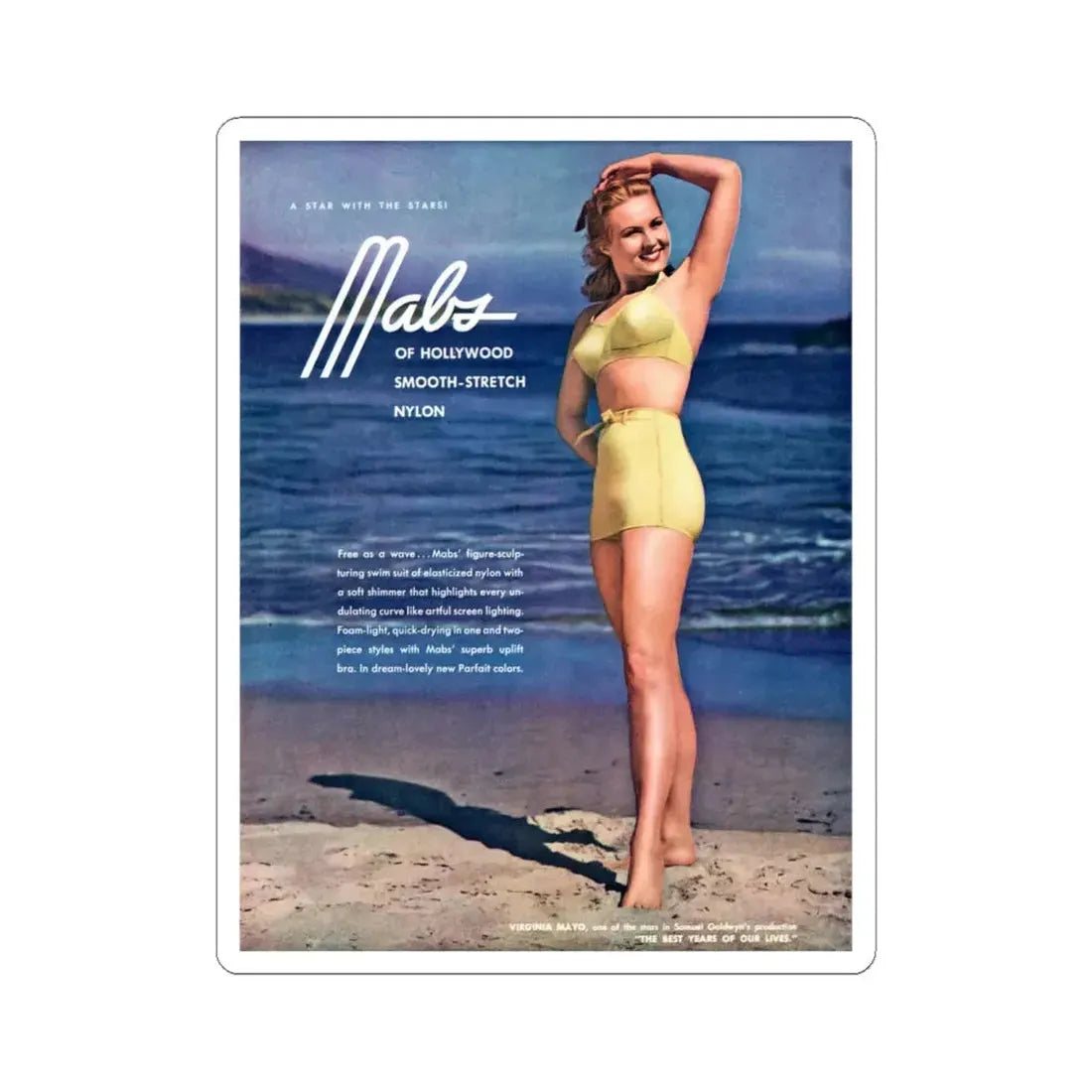Virginia Mayo #2511 (Vintage Female Icon) STICKER Vinyl Kiss-Cut Decal 6 Inch White - The Sticker Space
