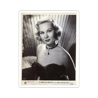 Virginia Mayo #291 - Vintage 8x10 B&W Upper Body Wasite to Head Glamour 1952 Movie Promo Photo (Vintage Female Icon) STICKER Vinyl Kiss-Cut Decal 6 Inch White - The Sticker Space