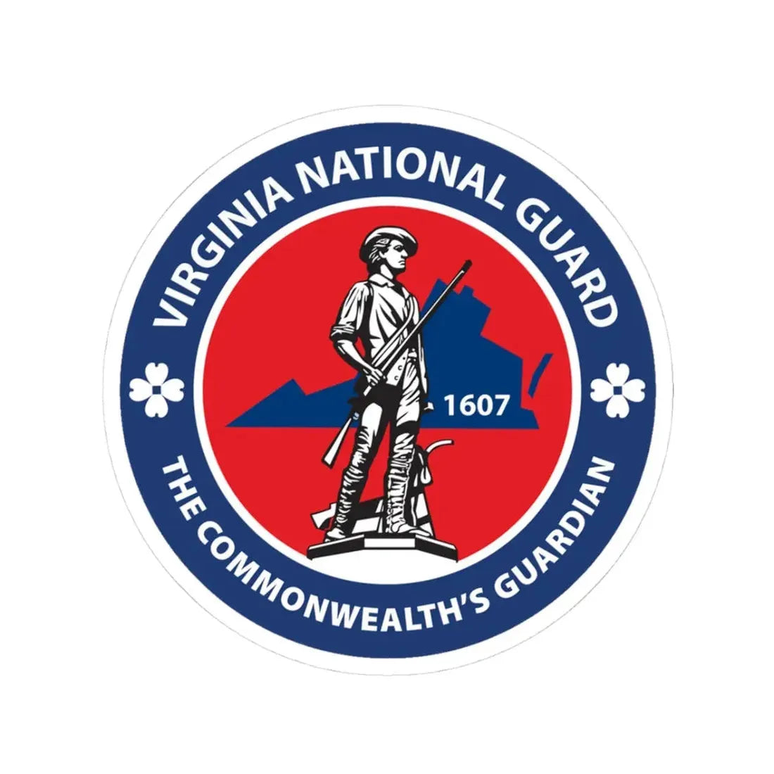 Virginia National Guard - STICKER Vinyl Kiss-Cut Decal 3 Inch White - The Sticker Space