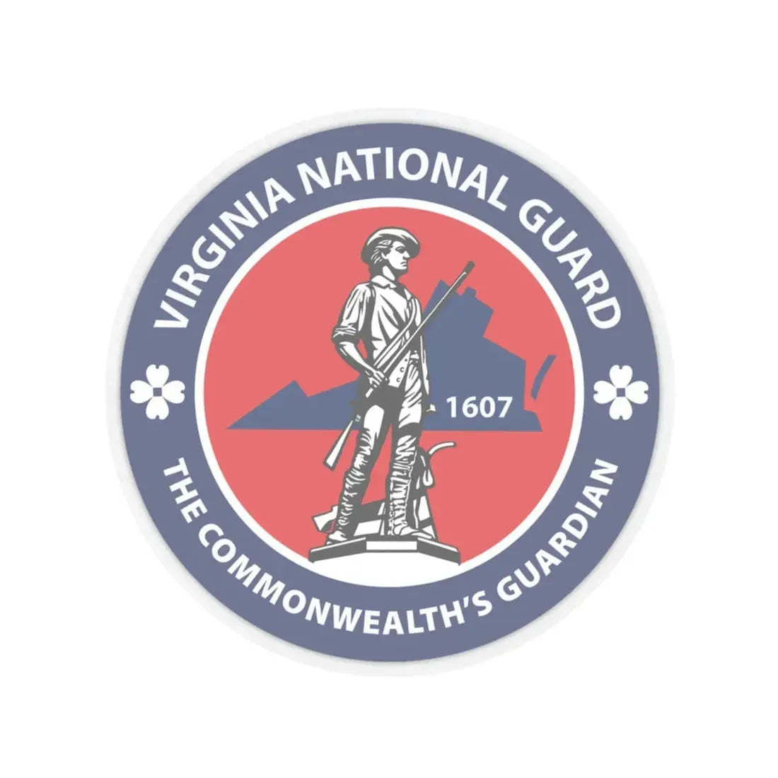 Virginia National Guard - STICKER Vinyl Kiss-Cut Decal 4 Inch Transparent - The Sticker Space