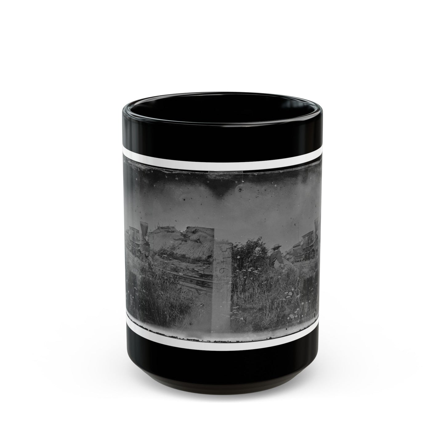 Virginia. Locomotive On The Orange & Alexandria Railroad (U.S. Civil War) Black Coffee Mug-15oz-The Sticker Space