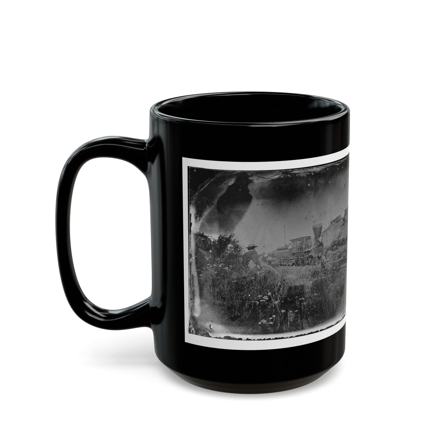 Virginia. Locomotive On The Orange & Alexandria Railroad (U.S. Civil War) Black Coffee Mug-The Sticker Space