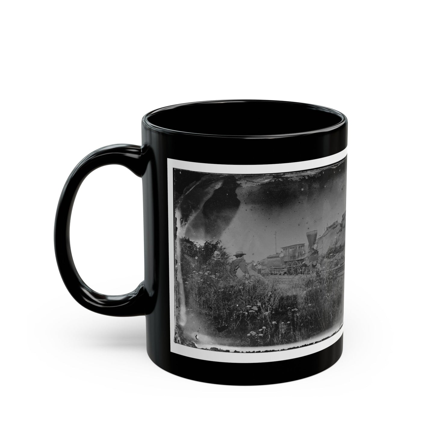 Virginia. Locomotive On The Orange & Alexandria Railroad (U.S. Civil War) Black Coffee Mug-The Sticker Space