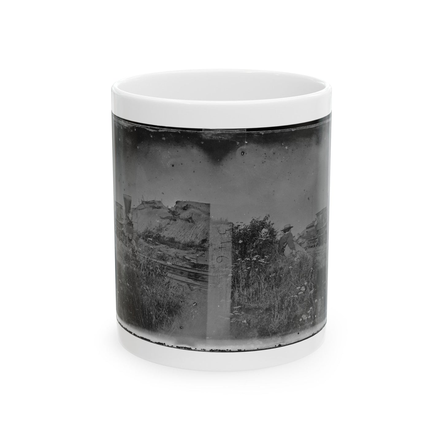 Virginia. Locomotive On The Orange & Alexandria Railroad (U.S. Civil War) White Coffee Mug-11oz-The Sticker Space