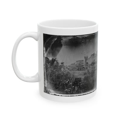 Virginia. Locomotive On The Orange & Alexandria Railroad (U.S. Civil War) White Coffee Mug-The Sticker Space