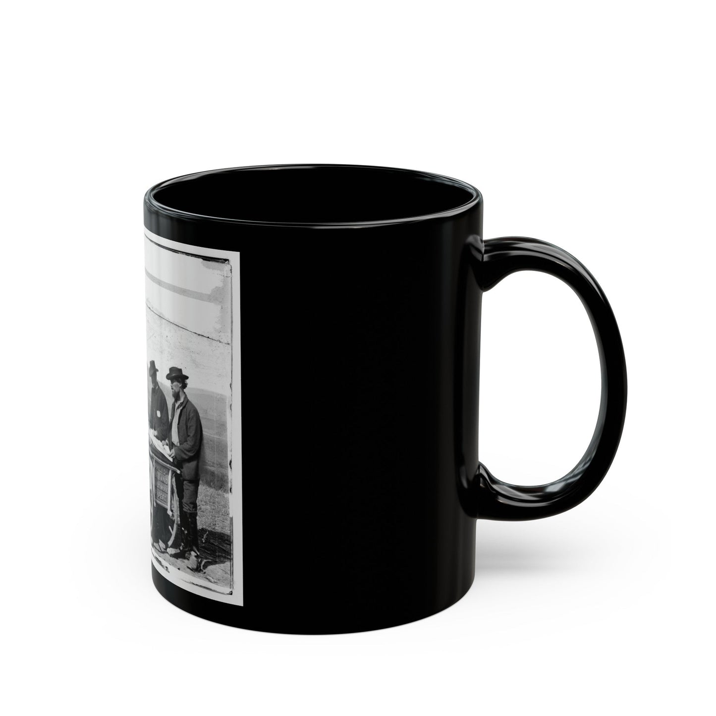 Virginia. Newspaper Vendor And Cart In Camp (U.S. Civil War) Black Coffee Mug-The Sticker Space