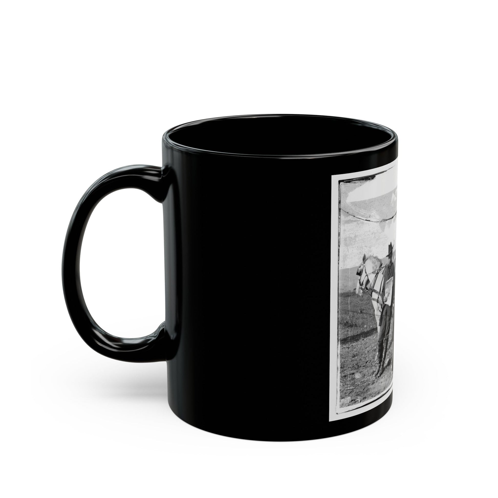 Virginia. Newspaper Vendor And Cart In Camp (U.S. Civil War) Black Coffee Mug-The Sticker Space