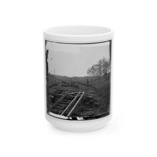 Virginia. Tracks Of The Orange & Alexandria Railroad, Destroyed By The Confederates Between Bristow Station And The Rappahannock (U.S. Civil War) White Coffee Mug-15oz-The Sticker Space