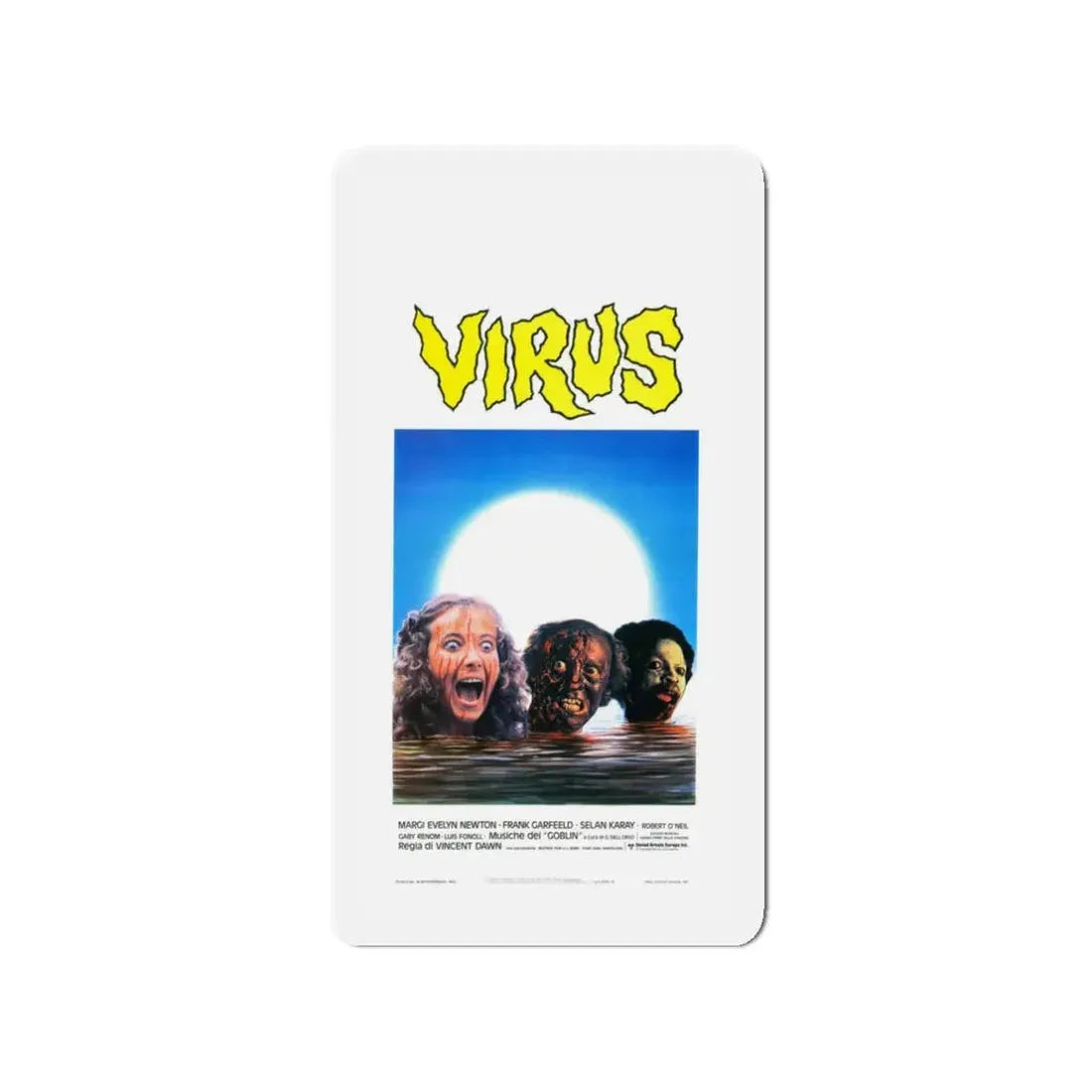 VIRUS (HELL OF THE LIVING DEAD) 1980 Movie Poster - Refrigerator Magnet 3 Inch - The Sticker Space