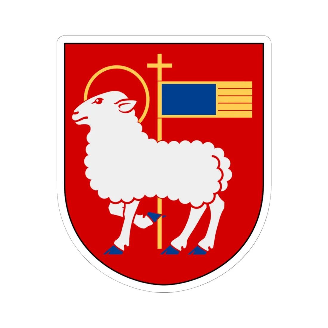 Visby stift vapen (Sweden) (Coat of Arms) STICKER Vinyl Kiss-Cut Decal 6 Inch White - The Sticker Space