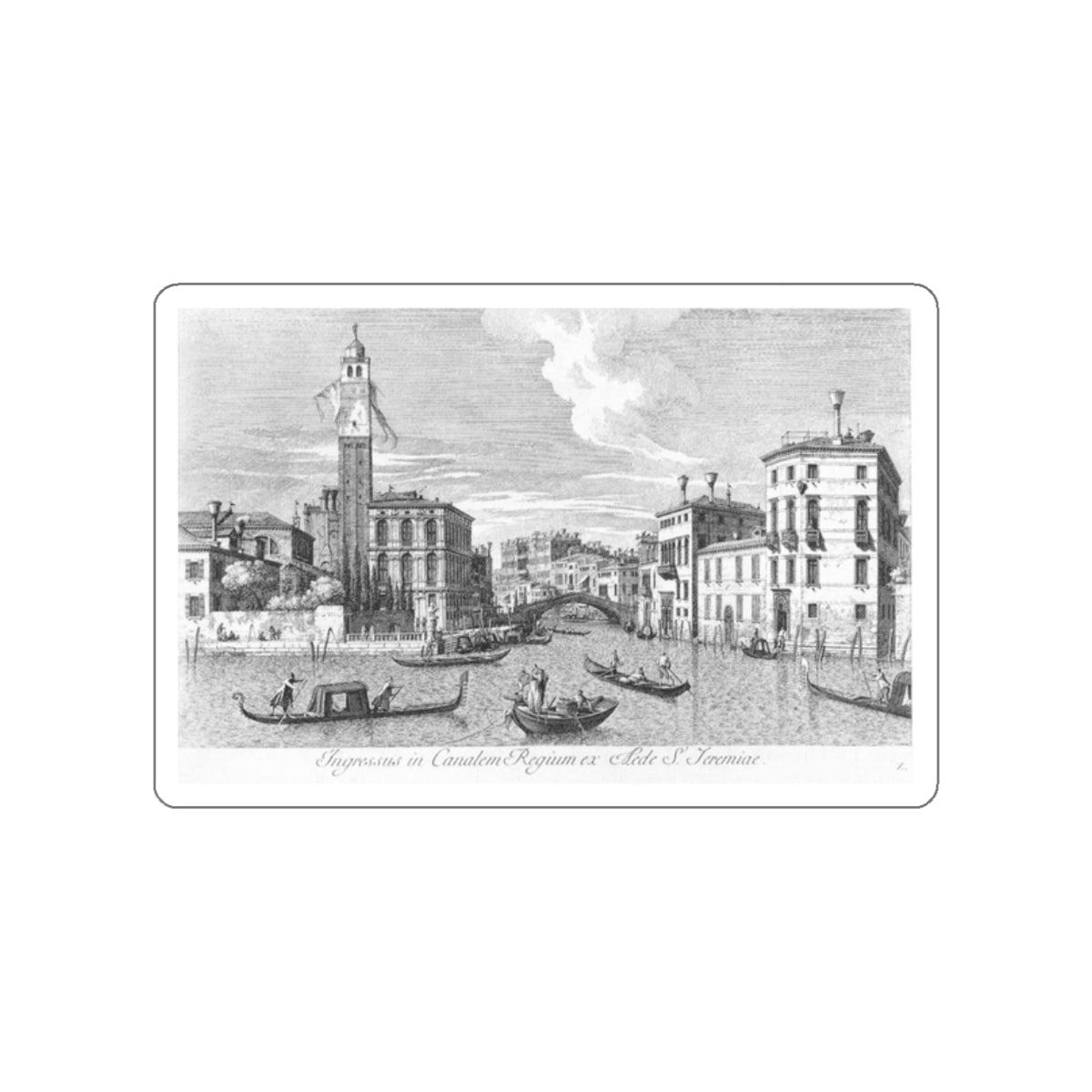 VISENTINI, Antonio - San Geremia and the Entrance of Cannaregio (Artwork) STICKER Vinyl Die-Cut Decal-White-The Sticker Space