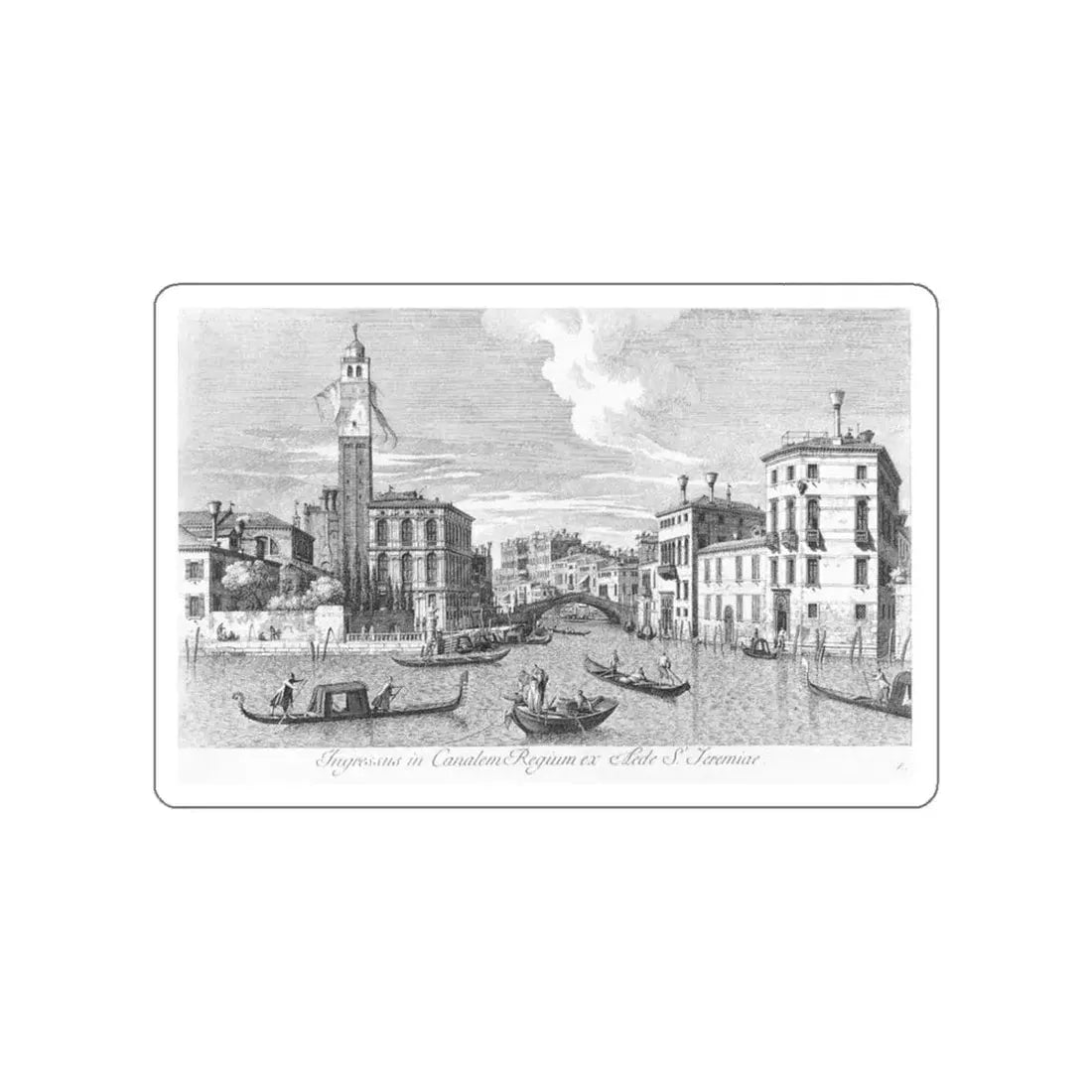 VISENTINI, Antonio - San Geremia and the Entrance of Cannaregio (Artwork) STICKER Vinyl Die-Cut Decal White Die-Cut 6 Inch - The Sticker Space