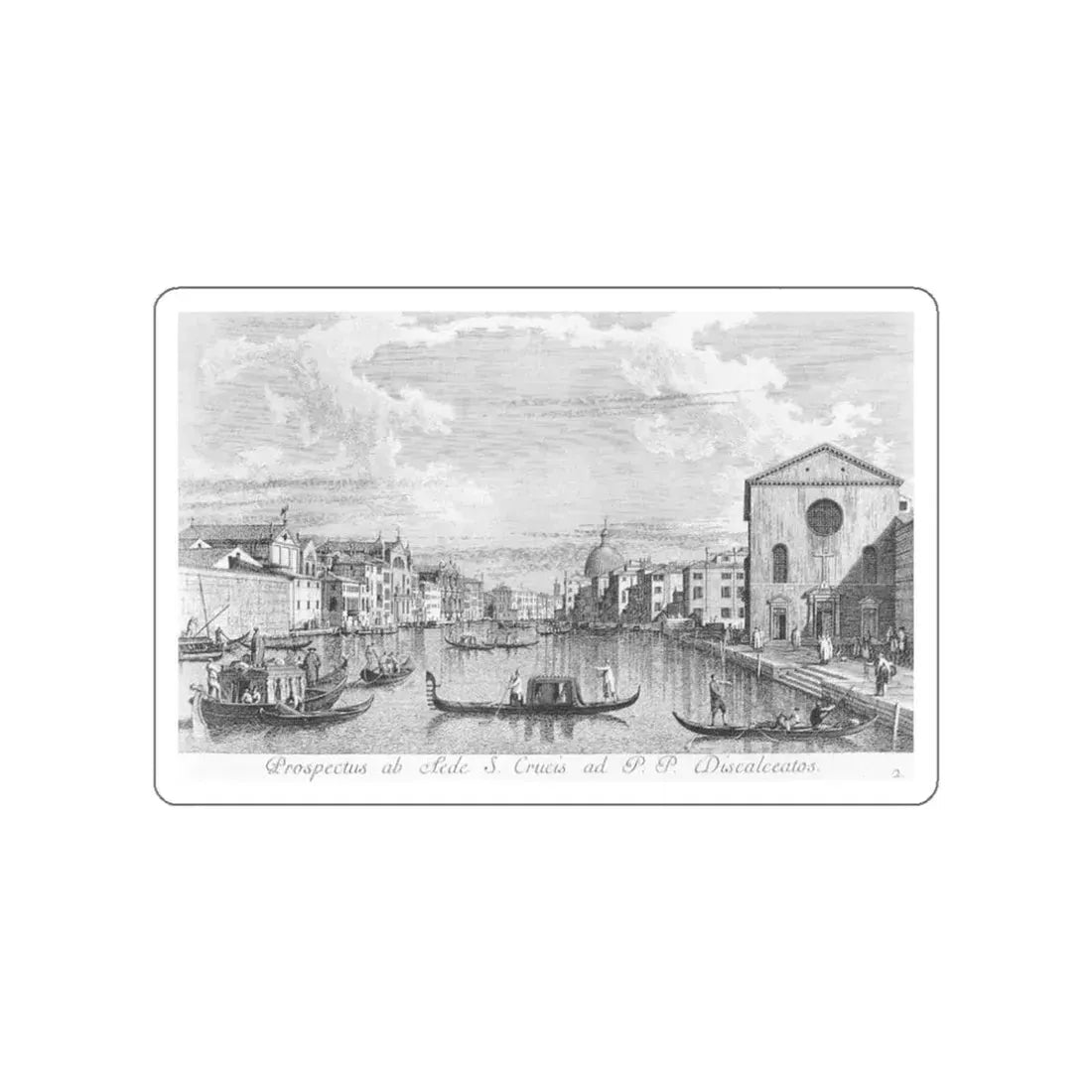 VISENTINI, Antonio - The Canal Grande from Santa Croce to the East (Artwork) STICKER Vinyl Die-Cut Decal White Die-Cut 3 Inch - The Sticker Space