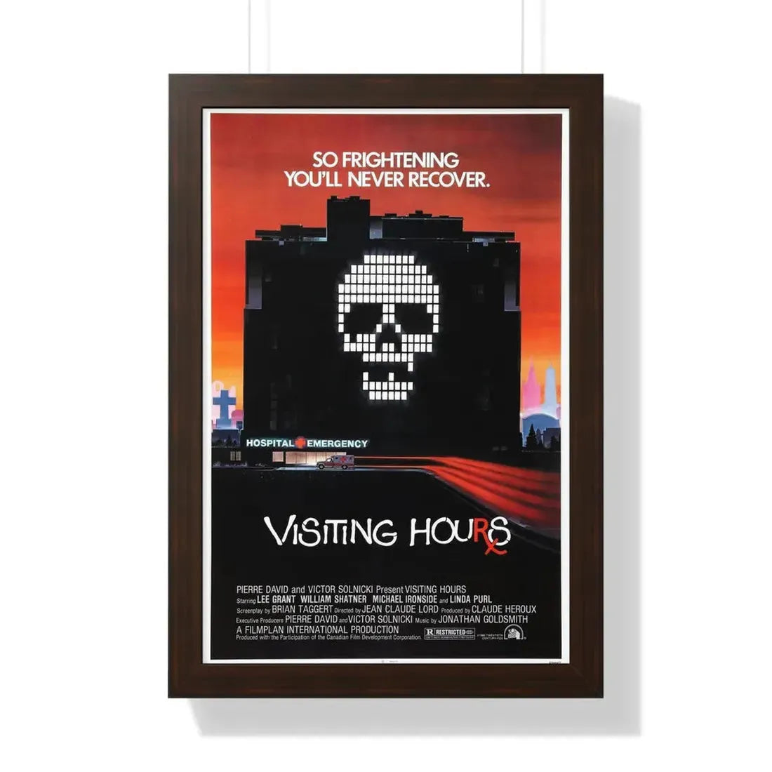 VISITING HOURS 1982 - Framed Movie Poster 16″ x 24″ Walnut - The Sticker Space