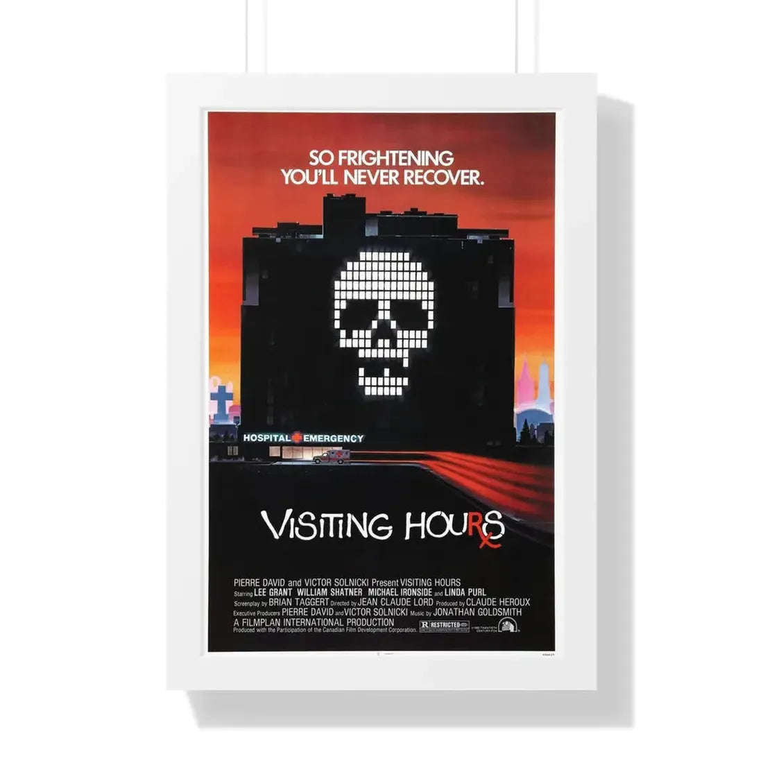 VISITING HOURS 1982 - Framed Movie Poster 16″ x 24″ White - The Sticker Space