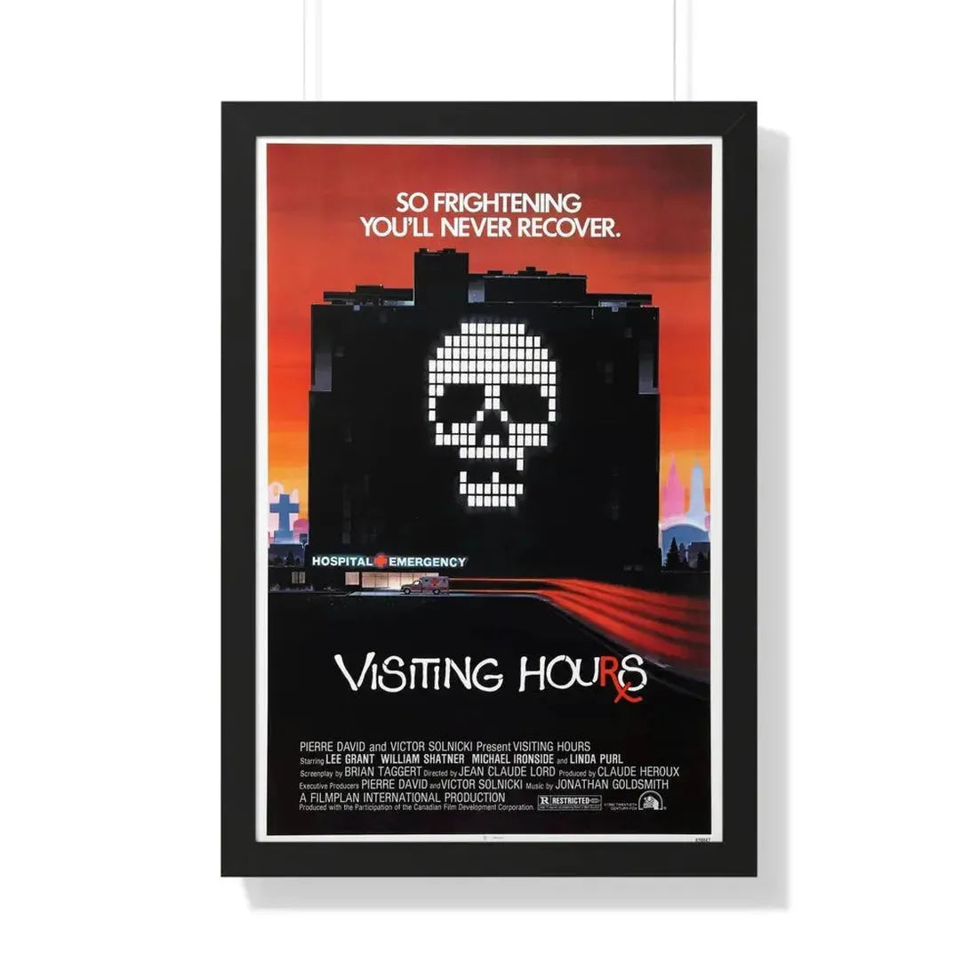 VISITING HOURS 1982 - Framed Movie Poster 20" x 30" Black - The Sticker Space