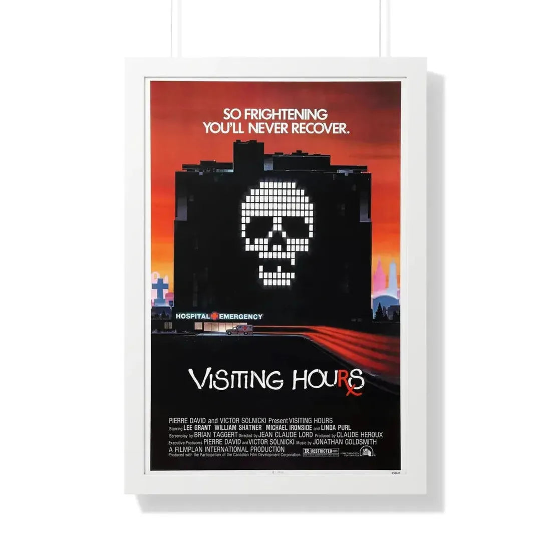 VISITING HOURS 1982 - Framed Movie Poster 20" x 30" White - The Sticker Space