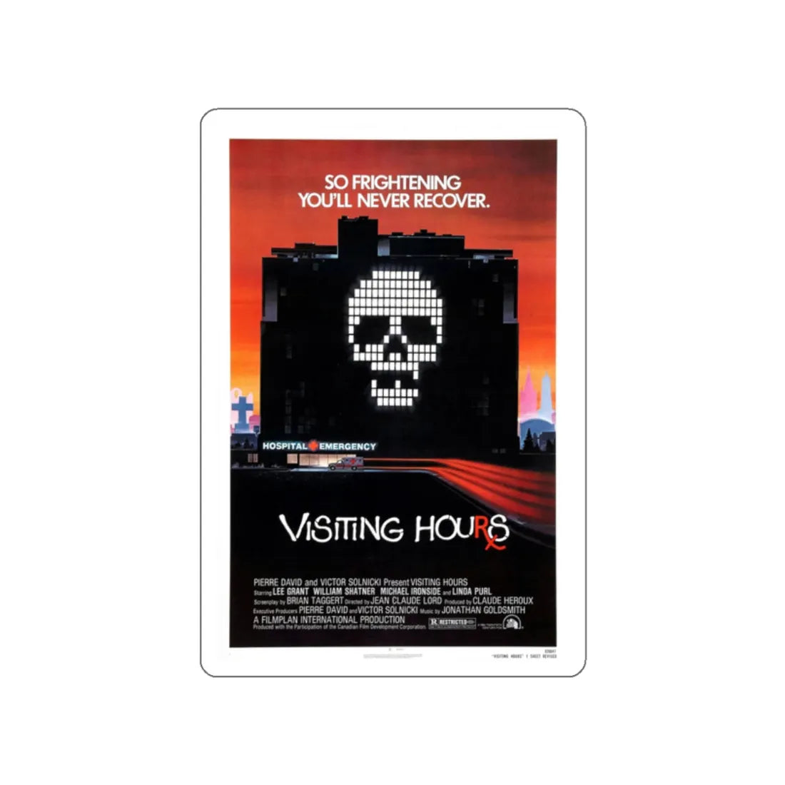 VISITING HOURS 1982 Movie Poster STICKER Vinyl Die-Cut Decal 2 Inch - The Sticker Space