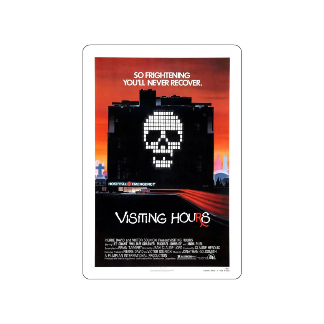 VISITING HOURS 1982 Movie Poster STICKER Vinyl Die-Cut Decal 4 Inch - The Sticker Space