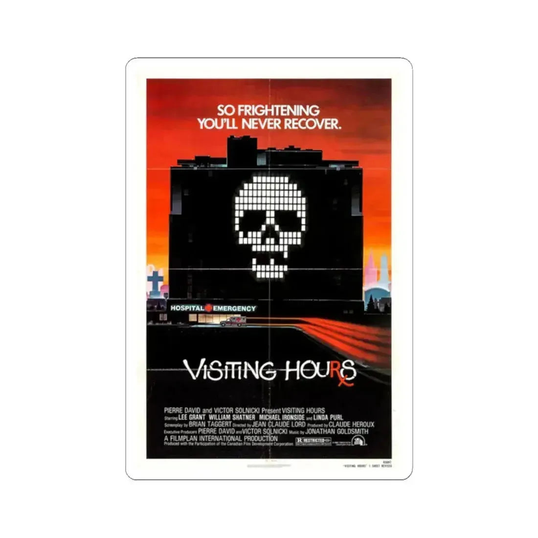 Visiting Hours 1982 Movie Poster - STICKER Vinyl Kiss-Cut Decal 2 Inch White - The Sticker Space