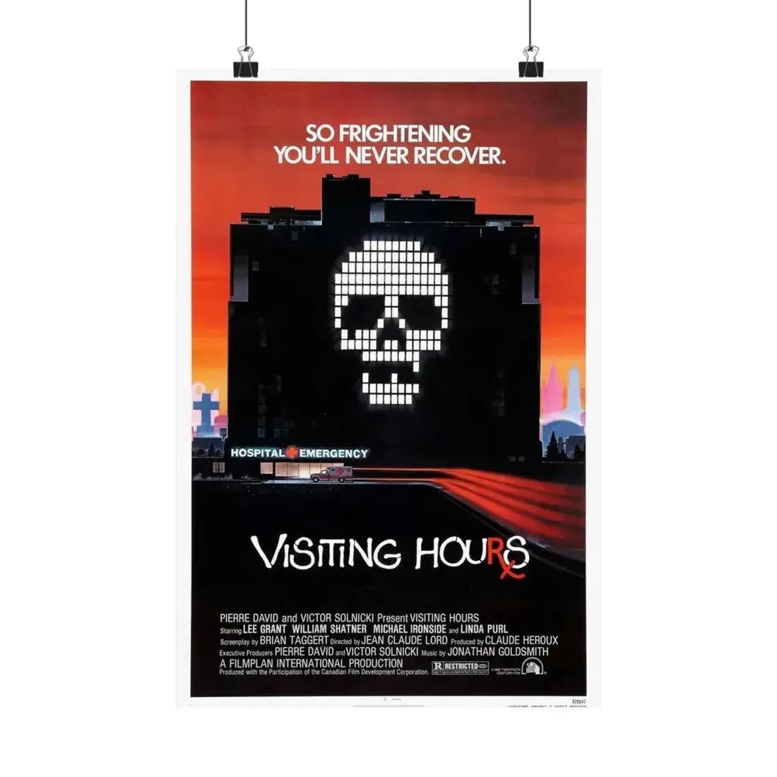 VISITING HOURS 1982 - Paper Movie Poster 12″ x 18″ Matte - The Sticker Space
