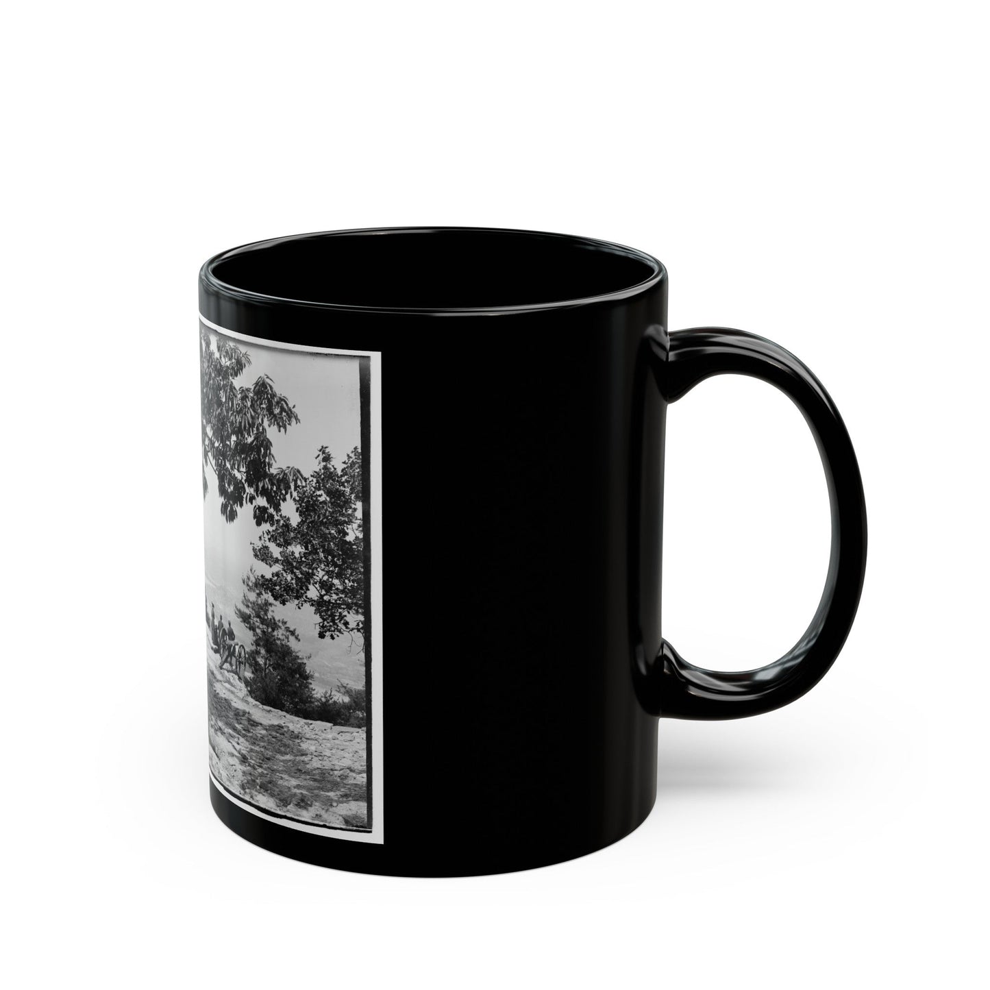 Visitors Observing View From Point At Chickamauga And Chattanooga National Military Park (U.S. Civil War) Black Coffee Mug-The Sticker Space