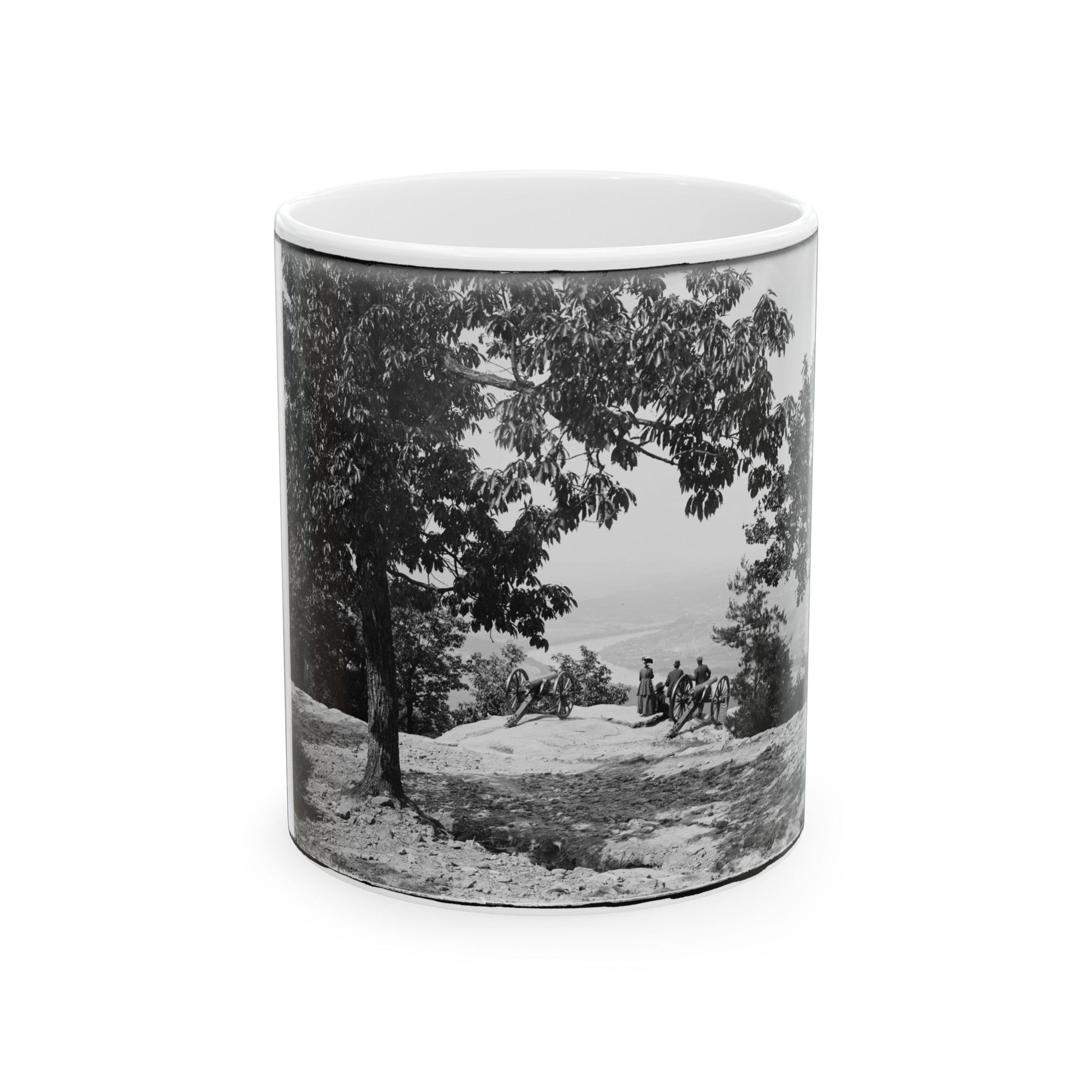 Visitors Observing View From Point At Chickamauga And Chattanooga National Military Park (U.S. Civil War) White Coffee Mug-11oz-The Sticker Space