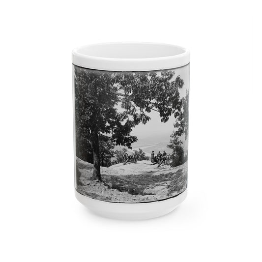 Visitors Observing View From Point At Chickamauga And Chattanooga National Military Park (U.S. Civil War) White Coffee Mug-15oz-The Sticker Space