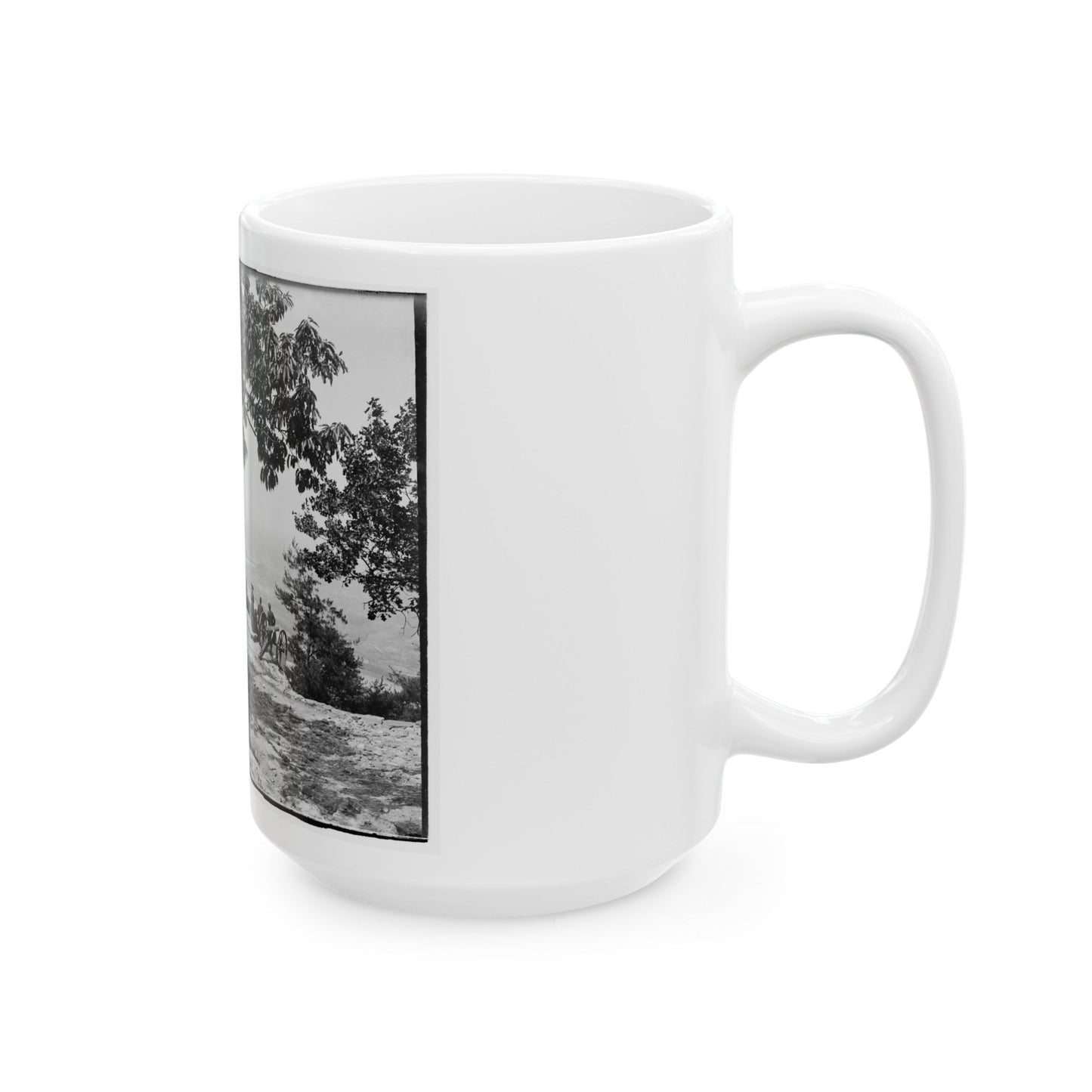 Visitors Observing View From Point At Chickamauga And Chattanooga National Military Park (U.S. Civil War) White Coffee Mug-The Sticker Space