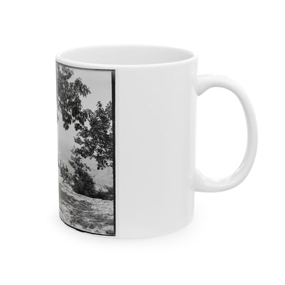 Visitors Observing View From Point At Chickamauga And Chattanooga National Military Park (U.S. Civil War) White Coffee Mug-The Sticker Space