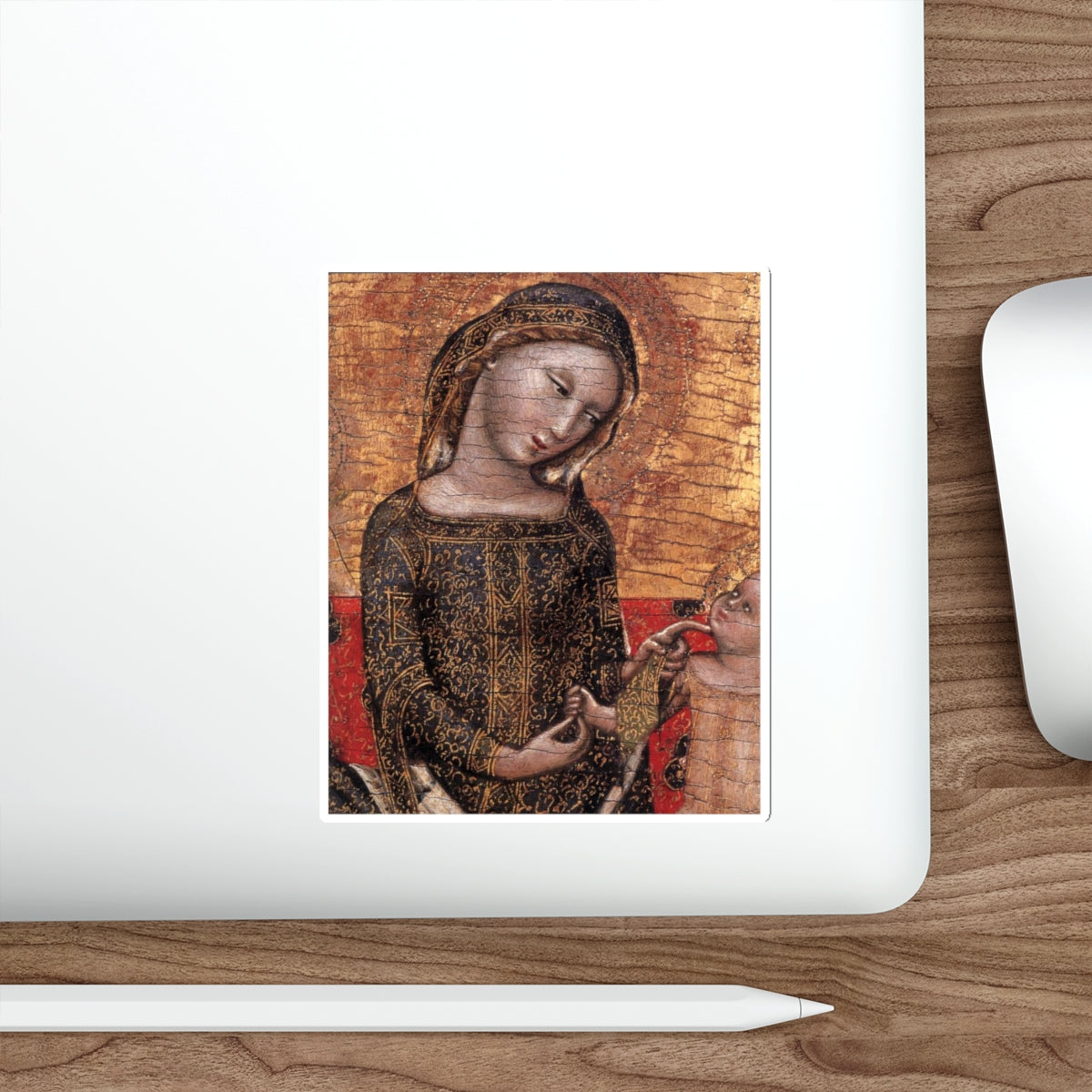 VITALE DA BOLOGNA - Madonna dell'Umilta (detail) (Artwork) STICKER Vinyl Die-Cut Decal-The Sticker Space