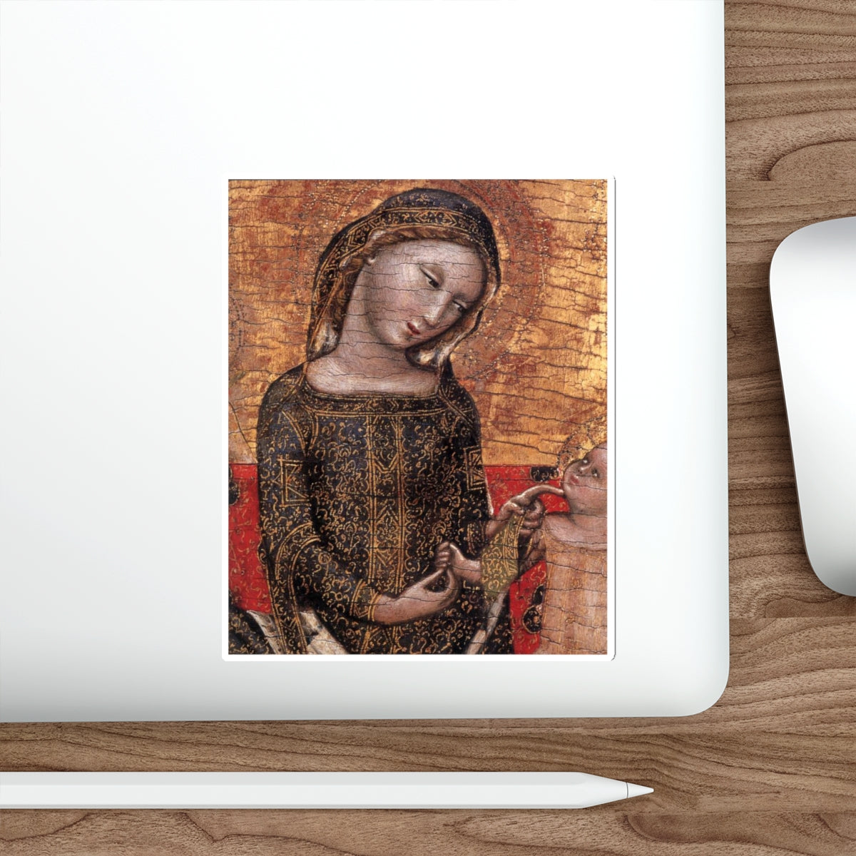 VITALE DA BOLOGNA - Madonna dell'Umilta (detail) (Artwork) STICKER Vinyl Die-Cut Decal-The Sticker Space