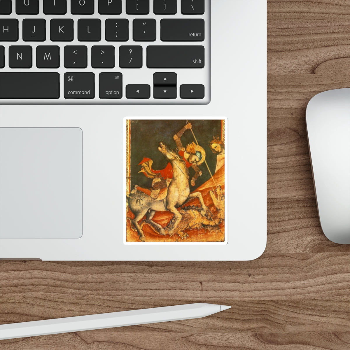 VITALE DA BOLOGNA - St George's Battle with the Dragon (Artwork) STICKER Vinyl Die-Cut Decal-The Sticker Space