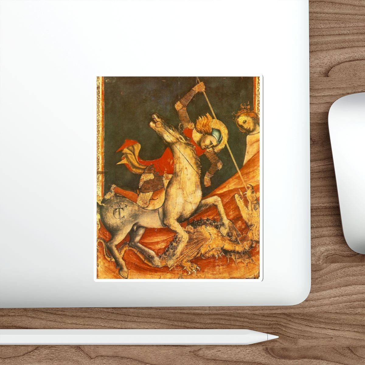 VITALE DA BOLOGNA - St George's Battle with the Dragon (Artwork) STICKER Vinyl Die-Cut Decal-The Sticker Space