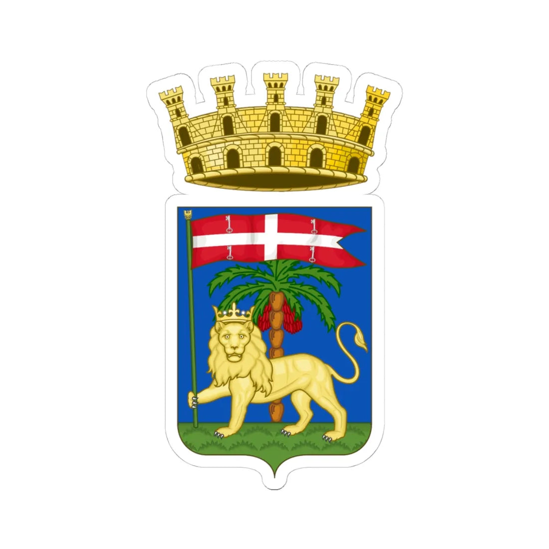 Viterbo-Stemma (Italy) (Coat of Arms) STICKER Vinyl Kiss-Cut Decal 4 Inch White - The Sticker Space