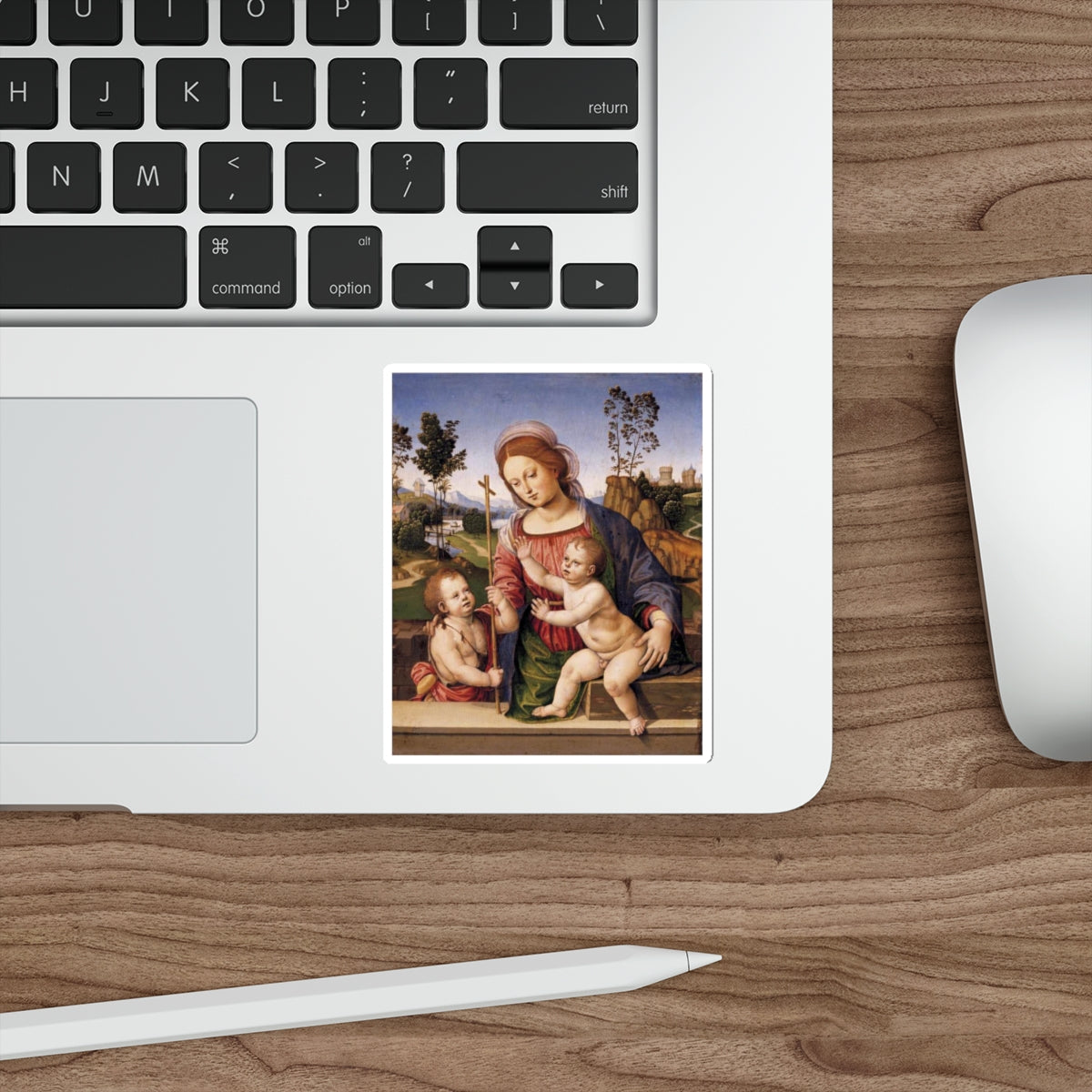 VITI, Timoteo - Madonna and Child with the Infant St John the Baptist (Artwork) STICKER Vinyl Die-Cut Decal-The Sticker Space