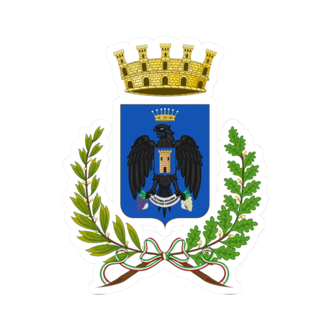 Vittoria-Stemma (Italy) (Coat of Arms) STICKER Vinyl Kiss-Cut Decal 2 Inch White - The Sticker Space