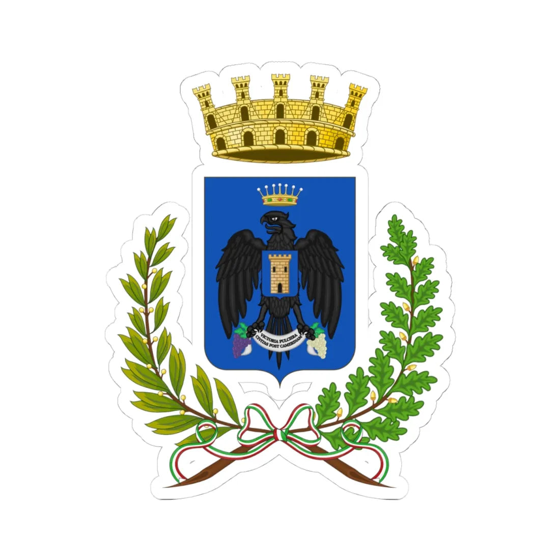 Vittoria-Stemma (Italy) (Coat of Arms) STICKER Vinyl Kiss-Cut Decal 4 Inch White - The Sticker Space