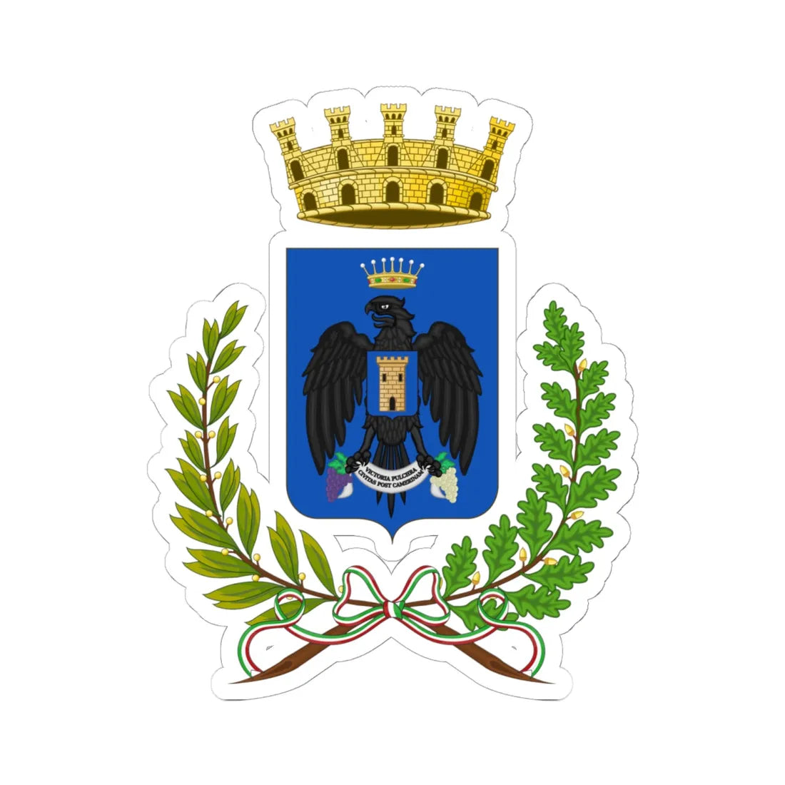 Vittoria-Stemma (Italy) (Coat of Arms) STICKER Vinyl Kiss-Cut Decal 6 Inch White - The Sticker Space