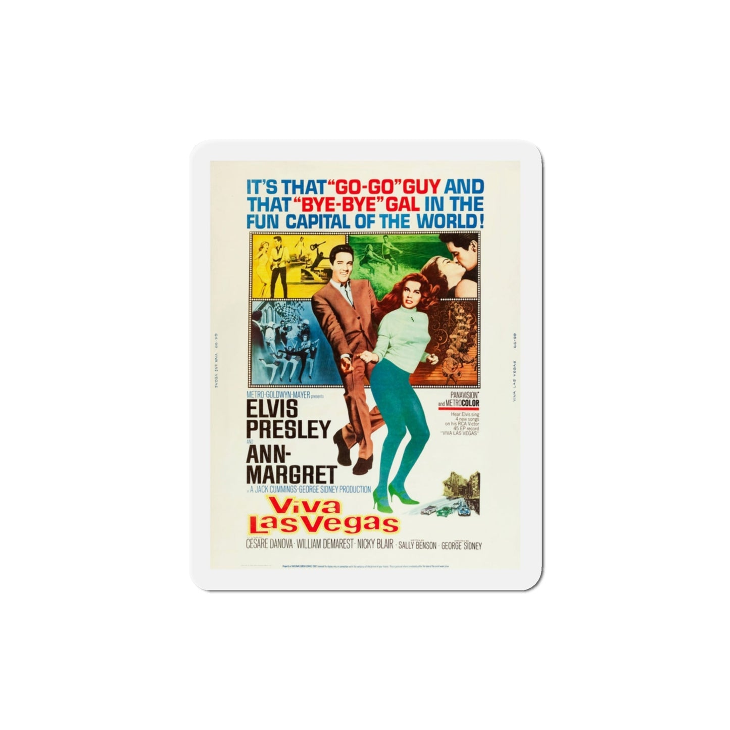Viva Las Vegas 1964 Movie Poster Die-Cut Magnet-3 Inch-The Sticker Space