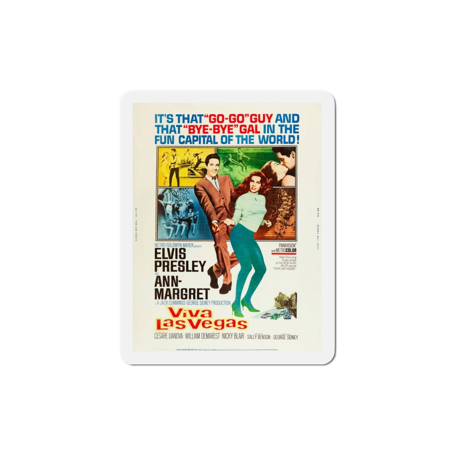 Viva Las Vegas 1964 Movie Poster Die-Cut Magnet-4 Inch-The Sticker Space
