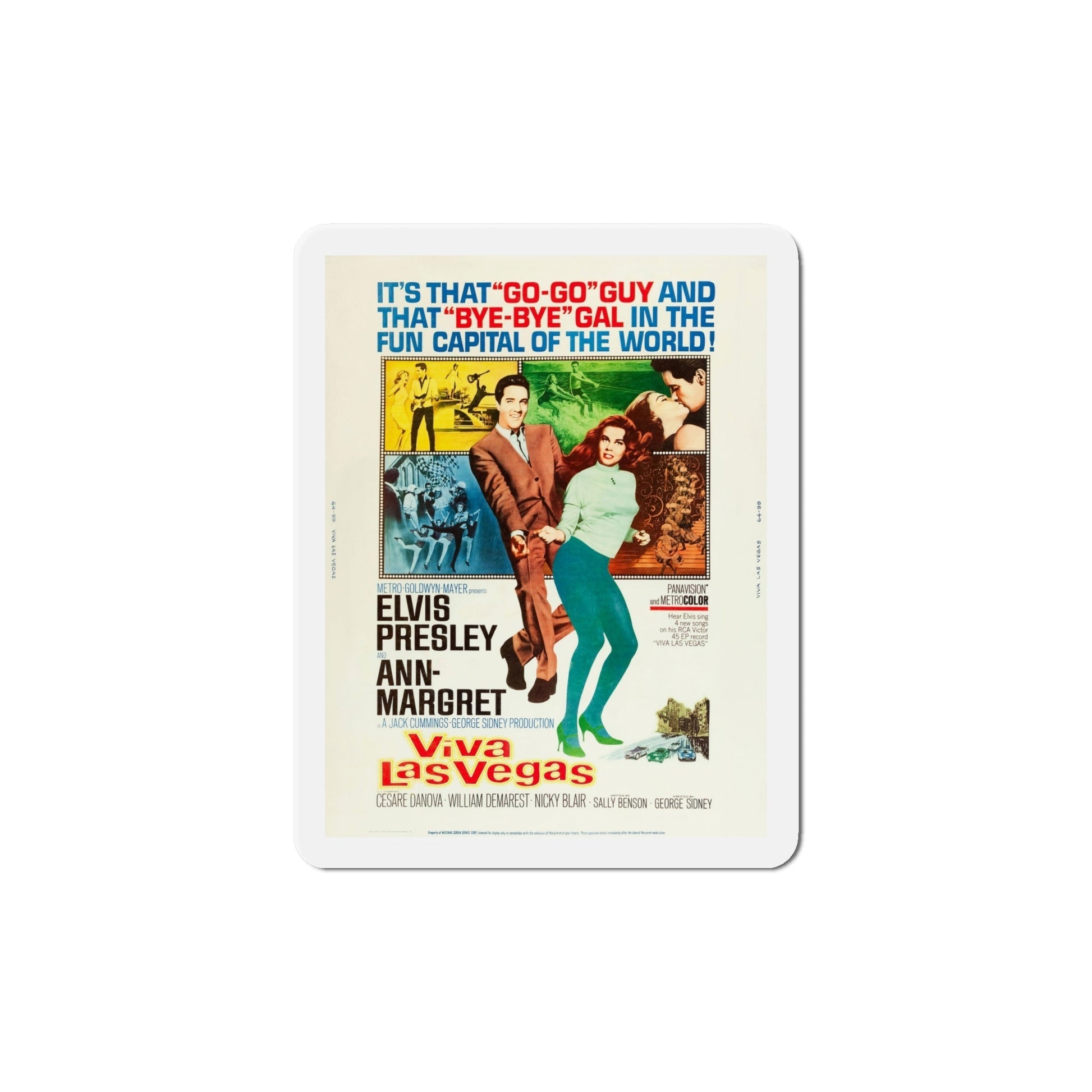 Viva Las Vegas 1964 Movie Poster Die-Cut Magnet-6 Inch-The Sticker Space