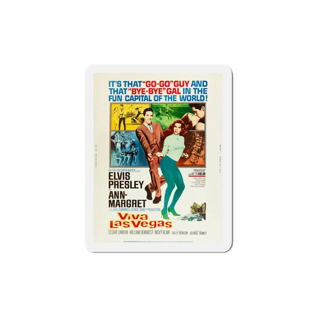 Viva Las Vegas 1964 Movie Poster Refrigerator Magnet 5 Inch - The Sticker Space