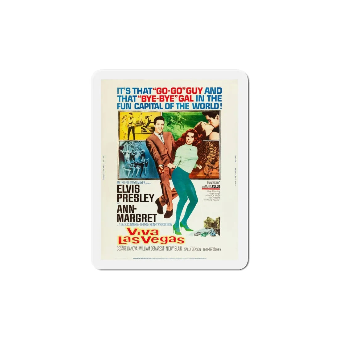 Viva Las Vegas 1964 Movie Poster Refrigerator Magnet 6 Inch - The Sticker Space