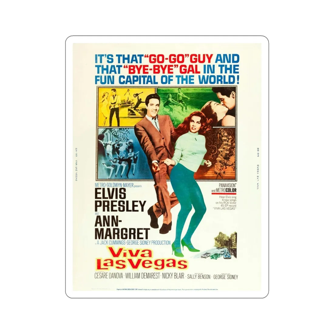Viva Las Vegas 1964 Movie Poster STICKER Vinyl Die-Cut Decal 6 Inch - The Sticker Space