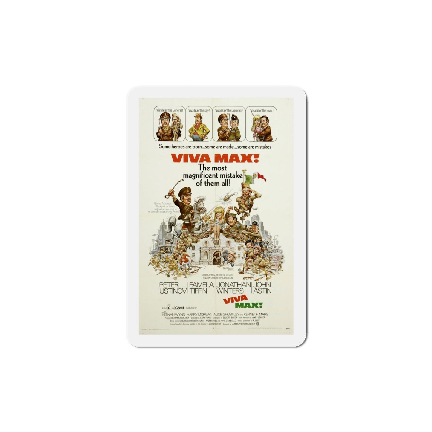 Viva Max 1969 Movie Poster Die-Cut Magnet-4 Inch-The Sticker Space